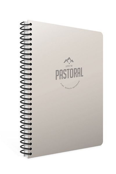 Gıpta Pastoral 17x24 60 Sheets Plastic Cover Spiral Notebook (3249) Striped Gray