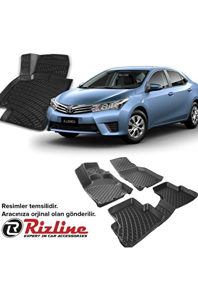 EROĞLU Toyota Corolla 2013-2018 Arası Orjinal Rizline 3d Havuzlu Oto Paspas Seti 5 Parça