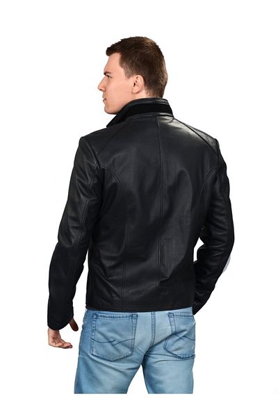 Hodore Men's Black Leather Coat