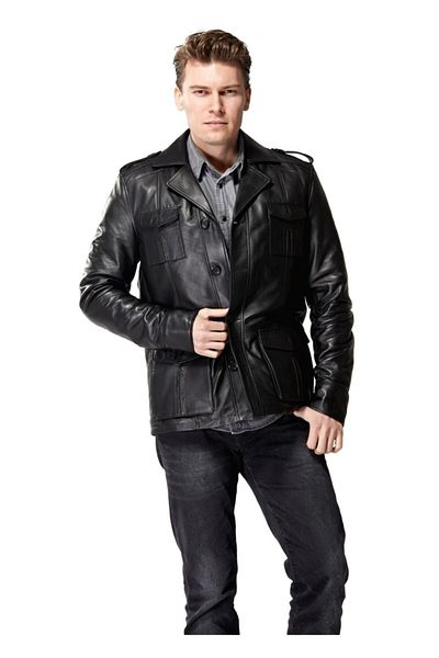 Hodore Black Men's Leather Jacket