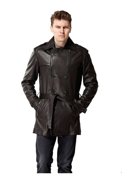 Hodore Men's Brown Leather Coat