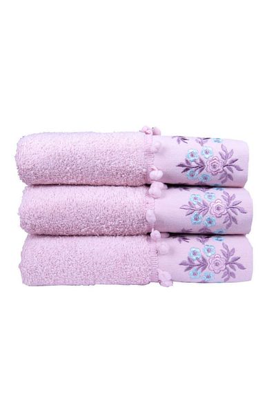 Minteks طقم مناشف غنائية مكون من 3 قطع Ruya Dried Rose 30x50 سم