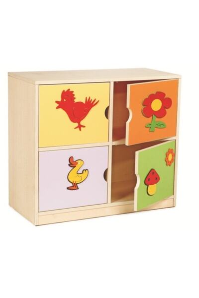 Edutoys Dolap 4 Kapaklı (figürlü)