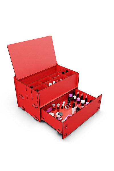 KUK Design Организатор за масичка за грим Lean Drawer с 10 отделения и дървени бижута