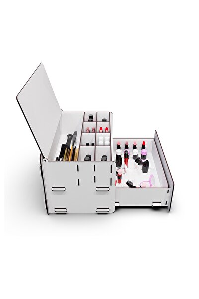 KUK Design Lean 10-секційний дерев'яний органайзер для прикрас та косметики з висувними ящиками