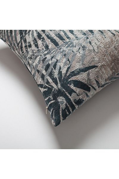 Fineroom Living " Rio " - Flower Leaf Patterned Woven Throw Pillow 45x45 (Inner Pillow Included)