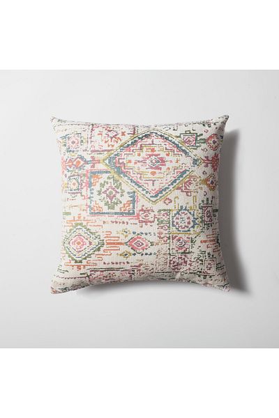 Fineroom Living "قفطان" - وسادة منسوجة بنمط الكليم العرقي الملون مقاس 45 × 45 (تتضمن الوسادة الداخلية)