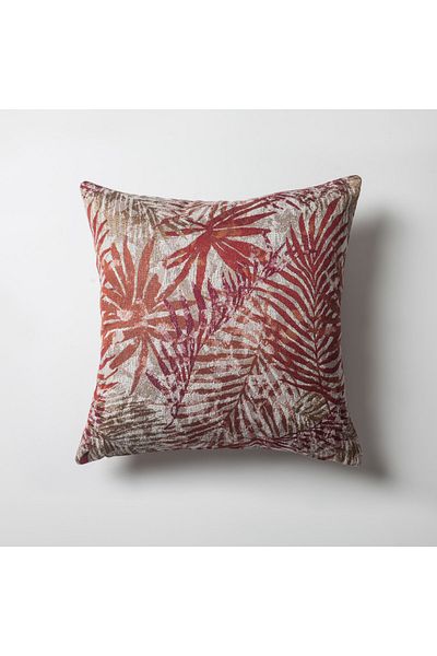 Fineroom Living " Rio " - Flower Leaf Patterned Woven Throw Pillow 45x45 (Inner Pillow Included)