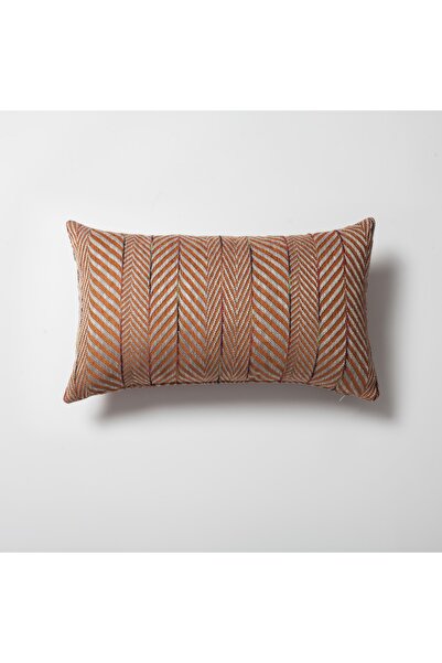 Fineroom Living " Sense " - Keten Degrade Çizgili Balıksırtı Desenli Kırlent 30x50 (Iç Yastık Dahil)