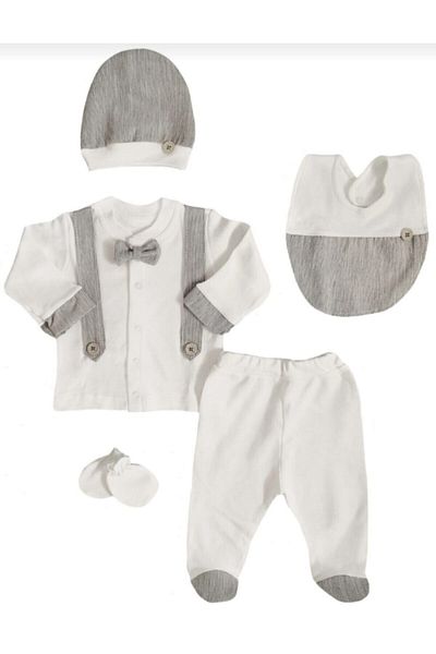 Bebbemini Baby Boy Organic Hospital Discharge Set of 5