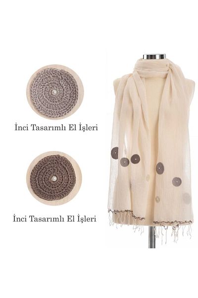 Dosimira Handmade Cotton Shawl with Pearls