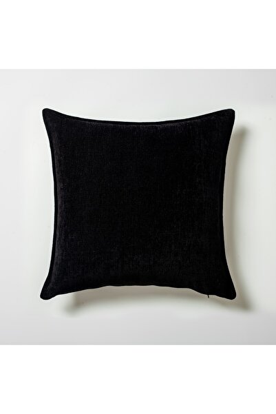 Fineroom Living "ألينا" - وسادة رمي من قماش شانيل مخملي أسود مقاس 50 × 50 (تش...