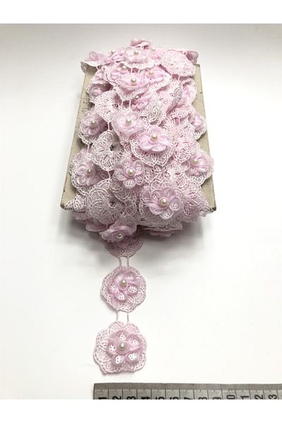 Hobigram Διακοσμητική κορδέλα ροζ 3D λουλουδάτο κορδέλα – Διακοσμητική κορδέλα, κομψό σχέδιο, γυναικείο αξεσουάρ – Dek