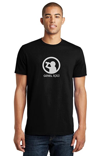 QIVI General Smoker Štampano crna muška Pleteno majica T-shirt