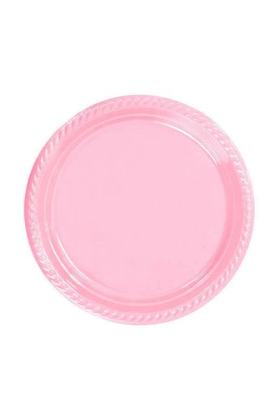 Hayaller Dükkanı 22 cm Pink Plastic Round Plate - Pk:25-