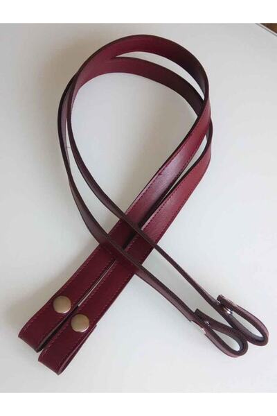 angel çanta aksesuar Bordo Renkli Çıtçıtlı Çanta Sapı