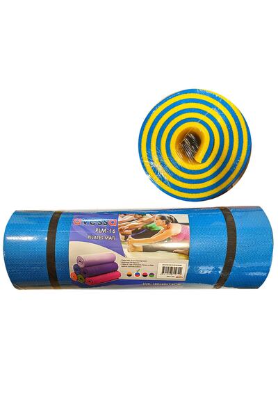 AVESSA 16 Mm Çift Taraflı Pilates Minderi Mavi-sarı