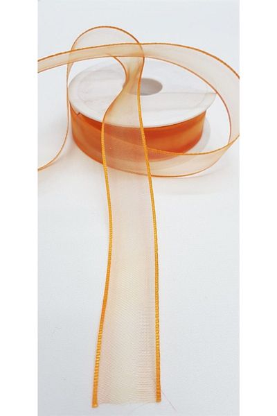 Hobigram Πορτοκαλί Οργάντζα Σατέν Κορδέλα Πλάτος 2,5 εκ. Μήκος 1 μέτρο Τιμή Συσκευασία δώρου Κορδέλα στολισμού –