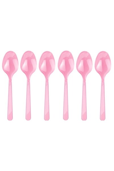 PARTİSERÜVENİ ملعقة بلاستيكية باللون الوردي 25 قطعة