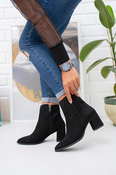 Moda Değirmeni Damenstiefel aus schwarzem Wildleder Md1042-116-0007