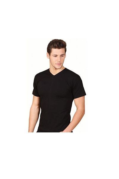 Berrak Men's Black V-Neck Undershirt - Pack of 3