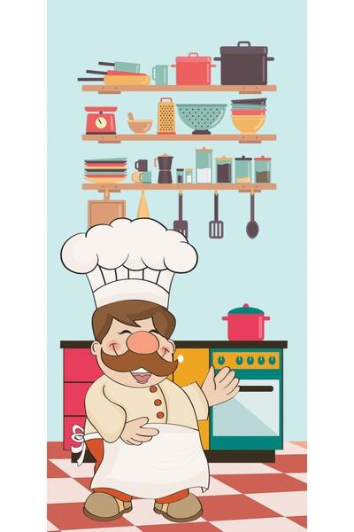 renkselart ملابس المطبخ، باب غرفة الطعام-104