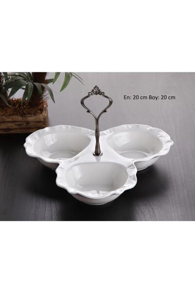 Carat Porselen Dekoratif 3'lü Çerezlik