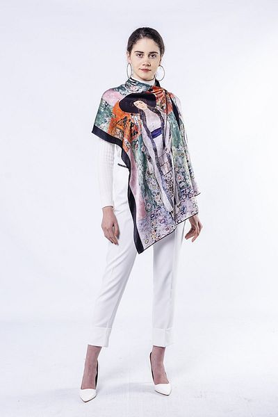 Nomads Felt Silk Scarf| 55x180 cm| Gustav Klimt Adele Bloch Bauer| Nomads Felt