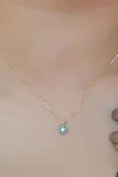 Ayyıldız Kuyumculuk Kadın Firuze Pusula Altın Kolye