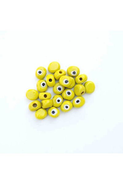 Ritzz Evil Eye Bead // Οβάλ Μοντέλο // Ανοιχτό κίτρινο (10 τεμάχια)