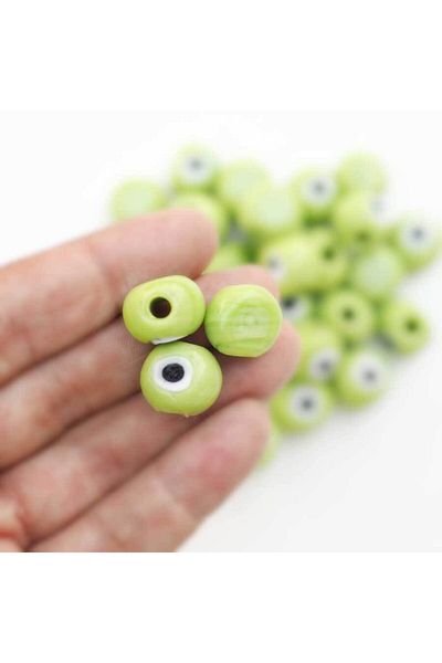 Ritzz Evil Eye Bead // Οβάλ Μοντέλο // Πράσινο (10 Τεμάχια)