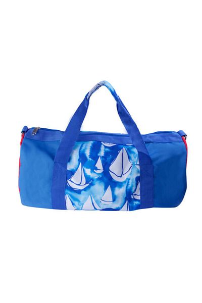 ANEMOSS Marineblaue Anemoss Zylinder-Sporttasche - Segelmuster