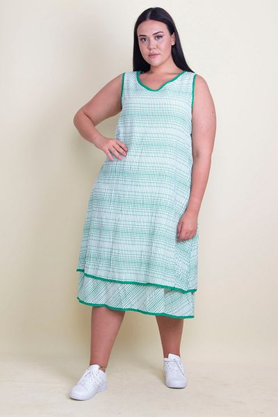 Şans Plus Size Dress - Green - Smock dress