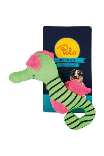Polo . Plush Striped Seahorse Green/Blue Dog Toy 18 cm