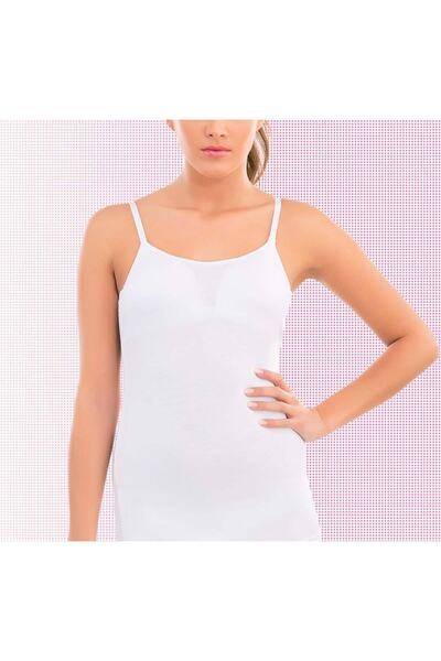 imer قميص داخلي نسائي من القطن الممشط بحزام رفيع ومغطى