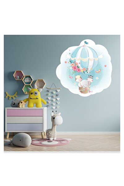 Sticker Sepetim Літаюча кулька, корова, зебра, слон, метелики та квіти, насті...