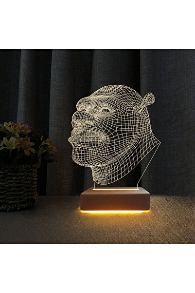 Vipyol 3d Dekoratif Masa Lambası Çocuk Odası Shrek Tasarım Gece Lambası