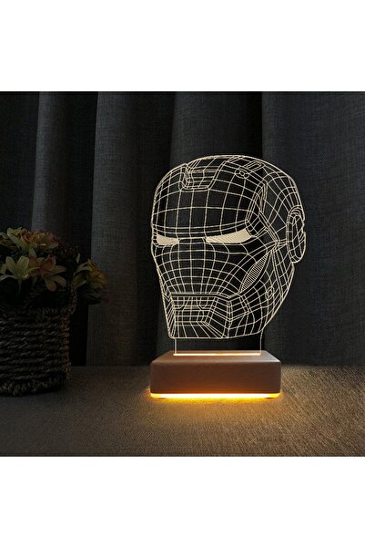 Vipyol Avengers Süper Kahraman Demir Adam Tasarımlı Led Gece Masa Lambası ve ...