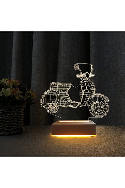 Vipyol 3d Ilizyon Led Lamba Scoter Motor Tasarım Gece Lambası