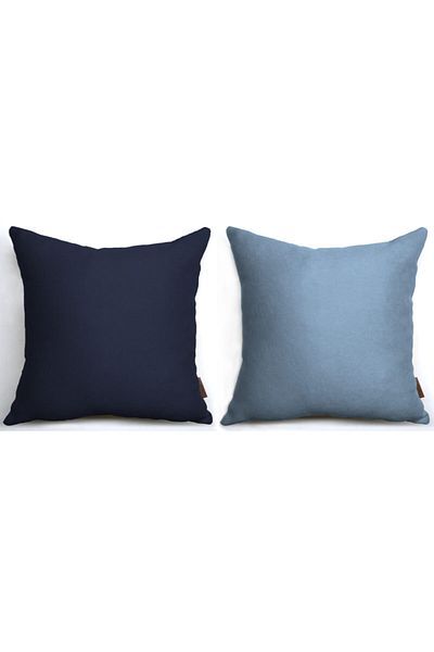 Alacastore Balcon de grădină cu textura moale în aer liber 43x43 2 bucăți husă de pernă combinată Blue Passion