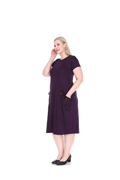 Şirin Butik Γυναικείο φόρεμα με τσέπες από βισκόζη λύκρα με φούντες