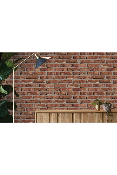 Decowall Tuğla Desenli Duvar Kağıdı Kremit