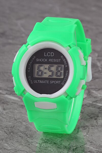 Polo55 Plcdjt023r02 Çocuk Yeşil Dijital Kadran Silikon Kordon Kol Saati