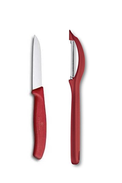 Victorinox Kırmızı Soyma Bıçak Ve Soyacak Seti