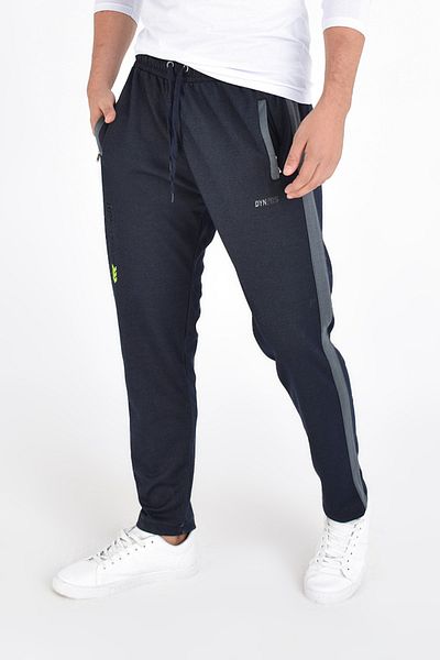 DYNAMO Pantaloni de trening pentru bărbați, albastru bleumarin, mărimi mari, cu talie elastică și buzunare cu fermoar