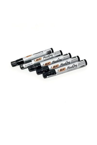 Bic Marker Round Tip Parcel Pen 2000 5 Pack Black