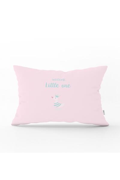 Realhomes Gri Pembe Çizgili Baby Shower Kuğu Tasarımlı Çocuk Odası Dikdörtgen...