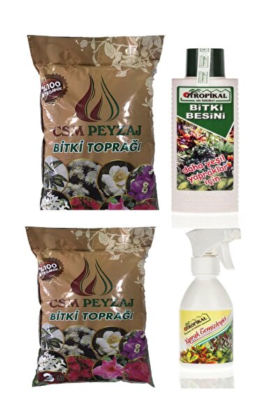 TROPİKAL Organik Sinek Yapmayan Çiçek Toprağı (6lt) Yeşil Bitki Besini(225ml)...