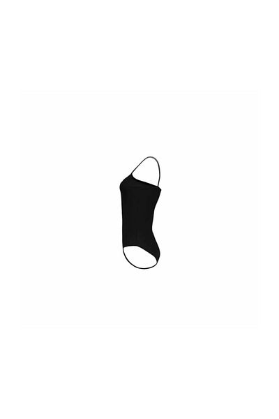Tutku Women's Elastane Rope Strap Black Bodysuit 6 Pack