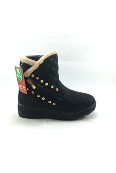 Twingo Kız Çocuk Fermuarlı Içi Kürklü Siyah Bot Ayakkabı